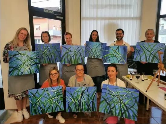 Paint and wine